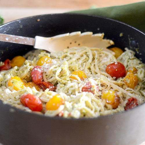 Pasta de albahaca pimiento verde