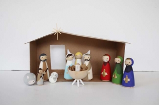 Juego de Natividad de Muñeca Peg