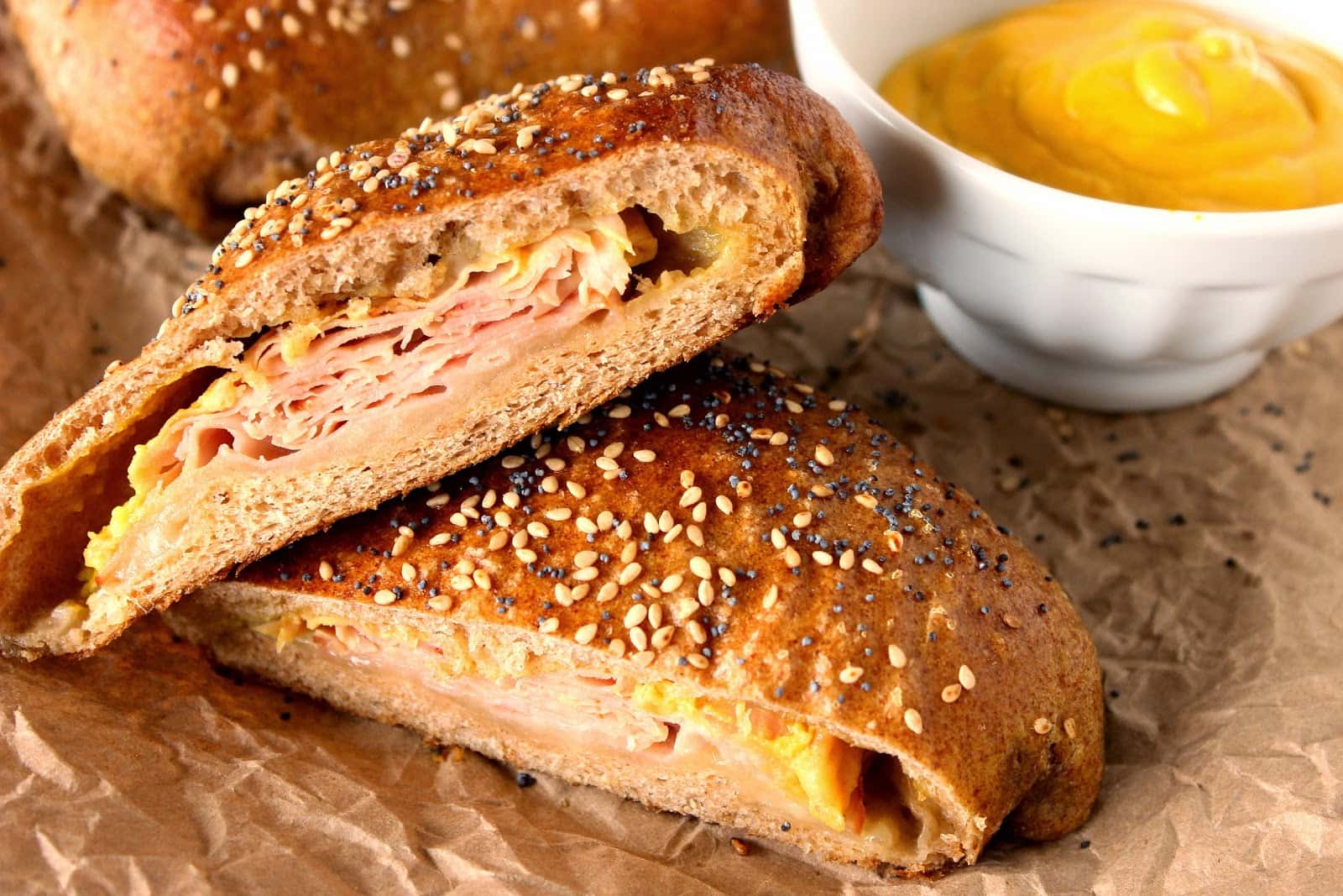 Pretzel Pockets Stuffed with Ham and Asiago ⋆ Kudos Kitchen by