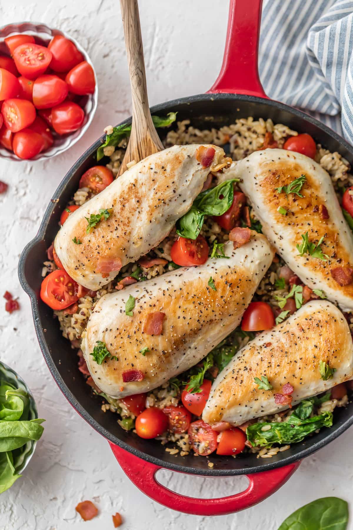 Sart&eacute;n de pollo y arroz BLT
