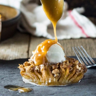 Manzanas Hasselback Horneadas