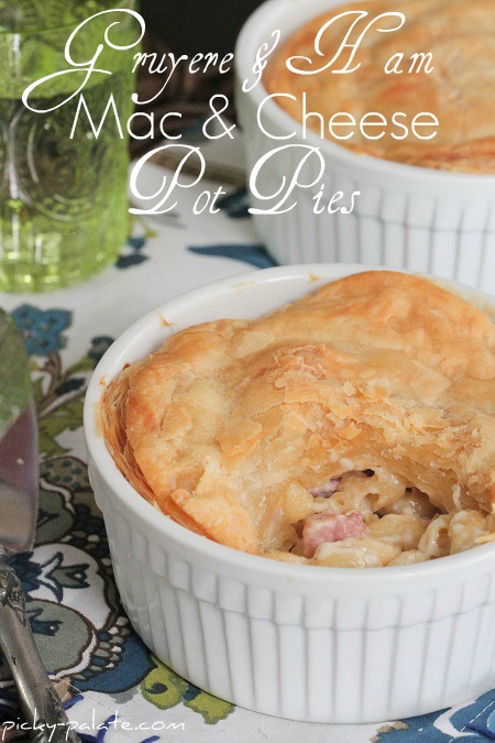 Gruyere y jamón Mac y queso macetas de queso