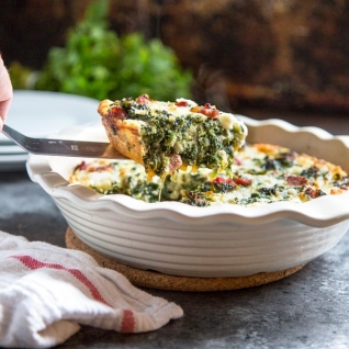 Quiche De Espinaca Con Crujiente Y Jamón