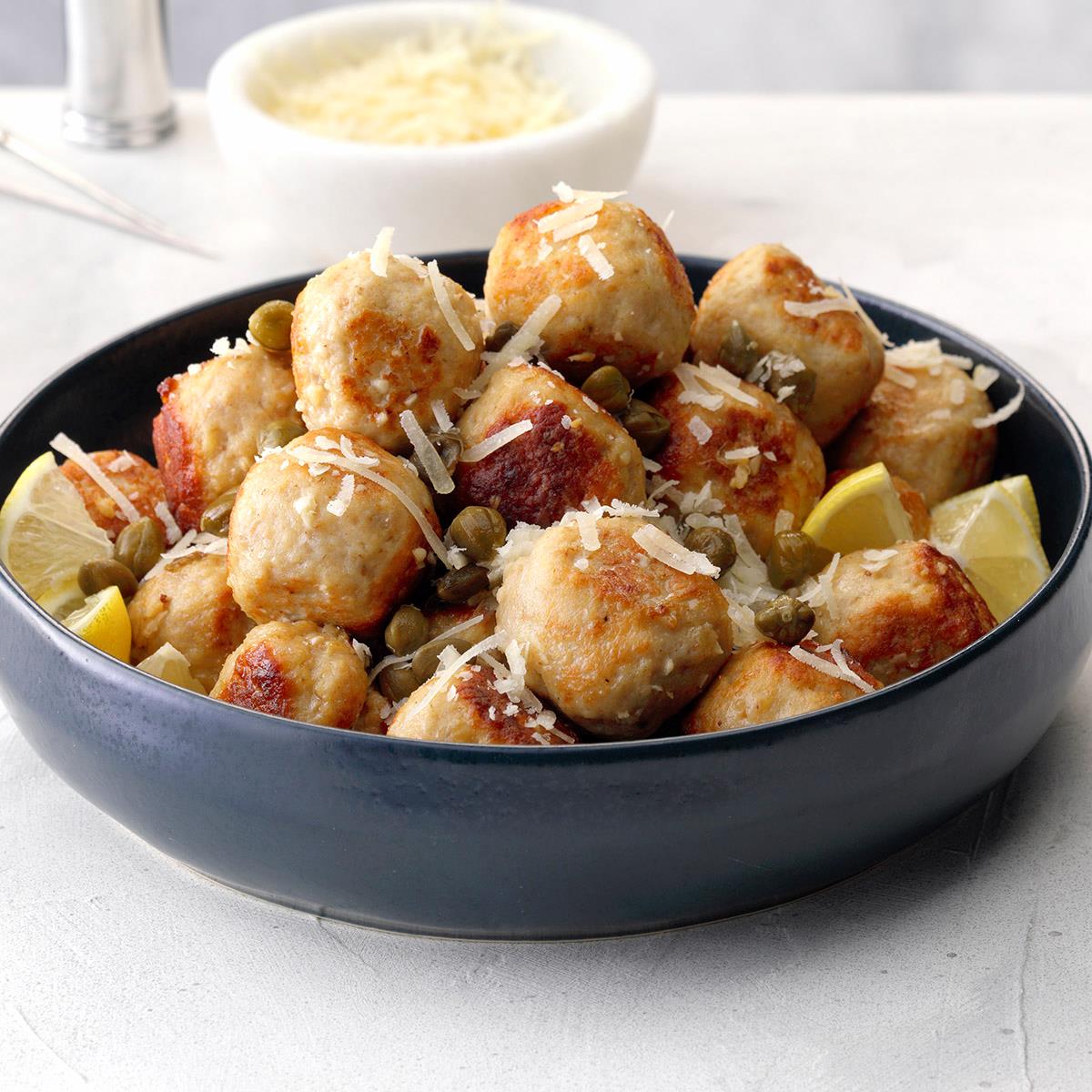 Receta de albóndigas de pollo Piccata