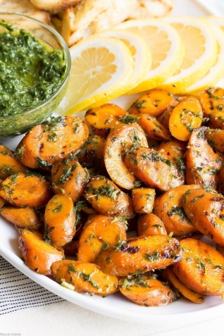 Receta de zanahorias a la parrilla con pesto