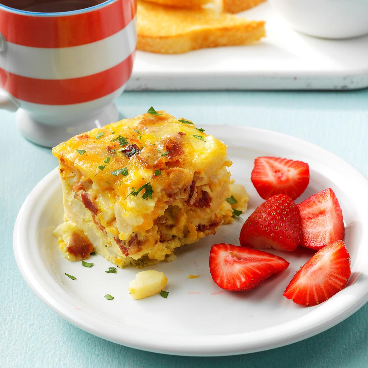 Receta de la cazuela del desayuno del tocino