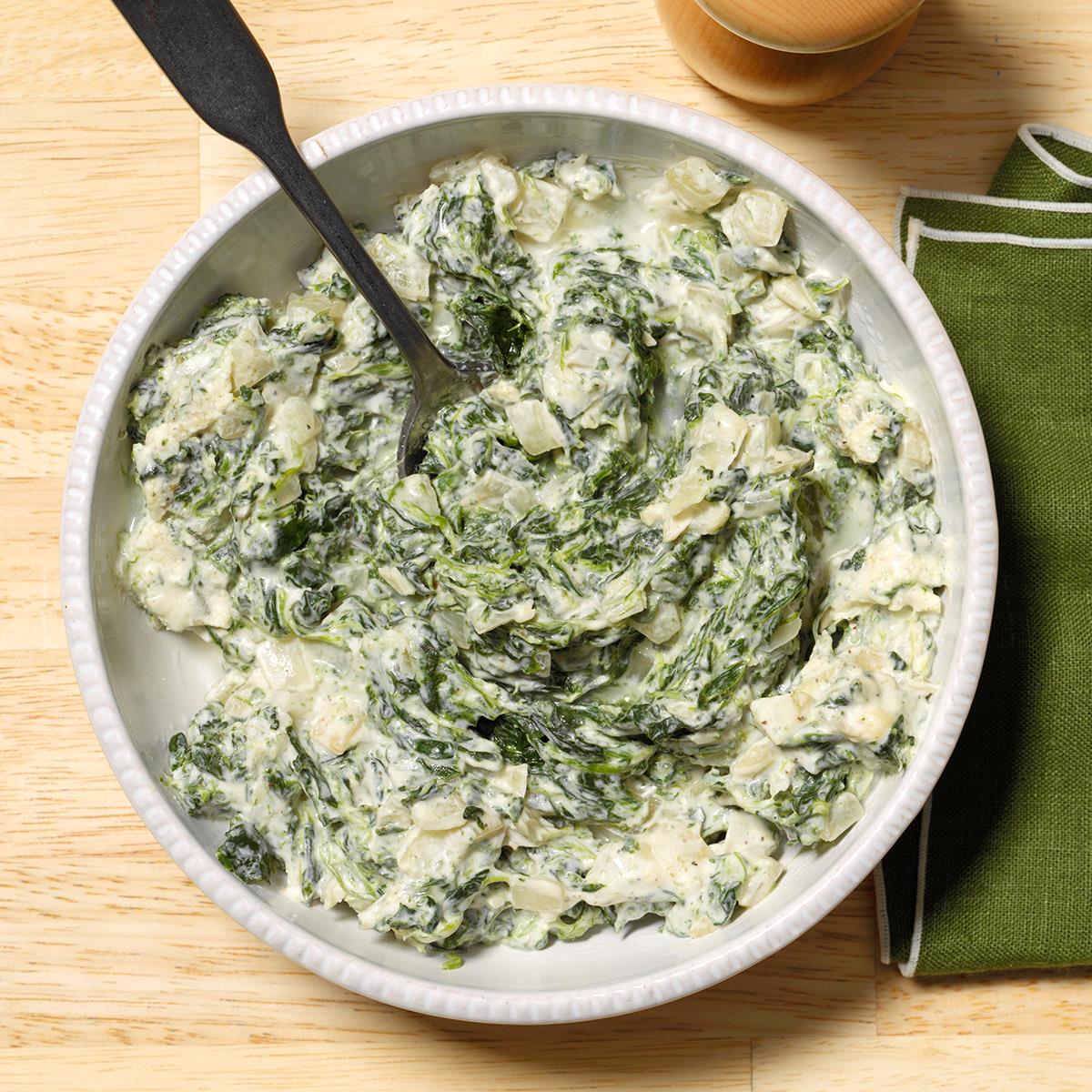 Receta de ajo y crema de espinacas