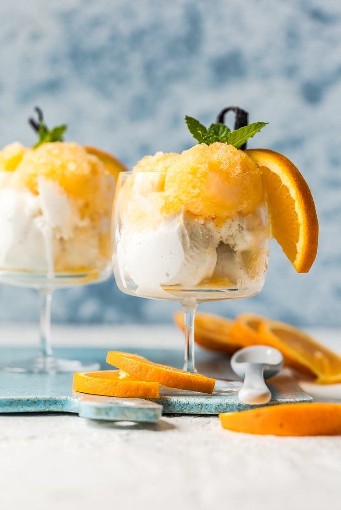 Receta de granizado de naranja con helado