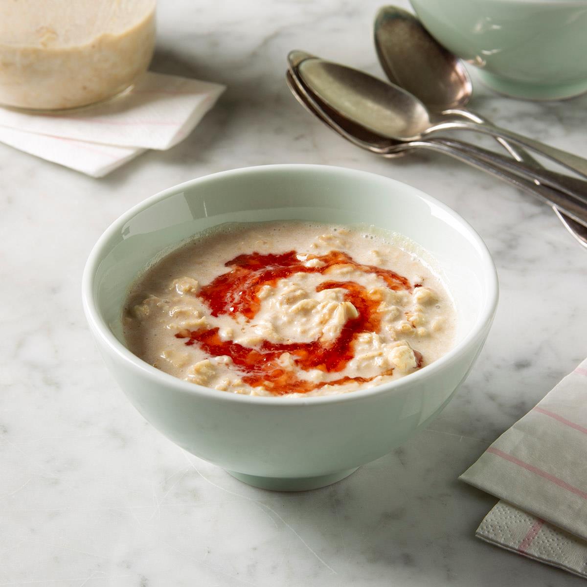 Receta de avena y mantequilla de maní durante la noche
