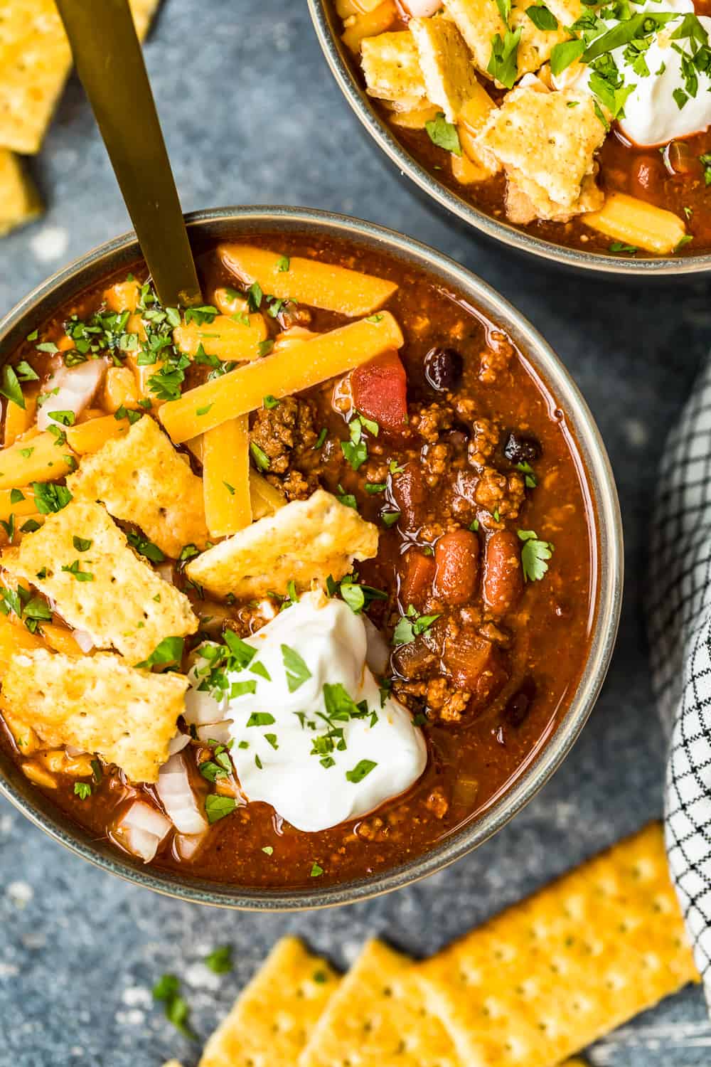 receta de chile crockpot en una olla