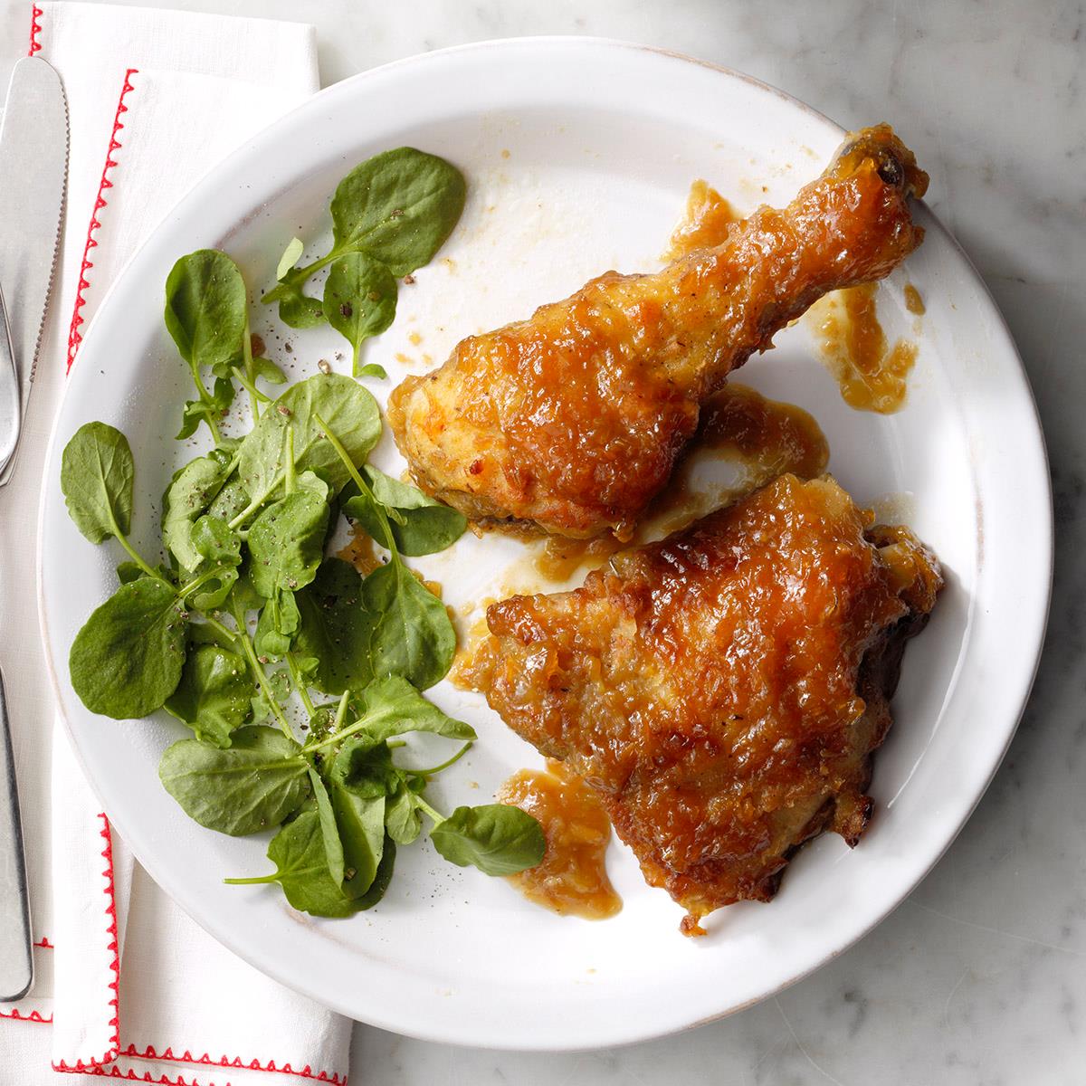 Receta de ruibarbo y pollo a la miel