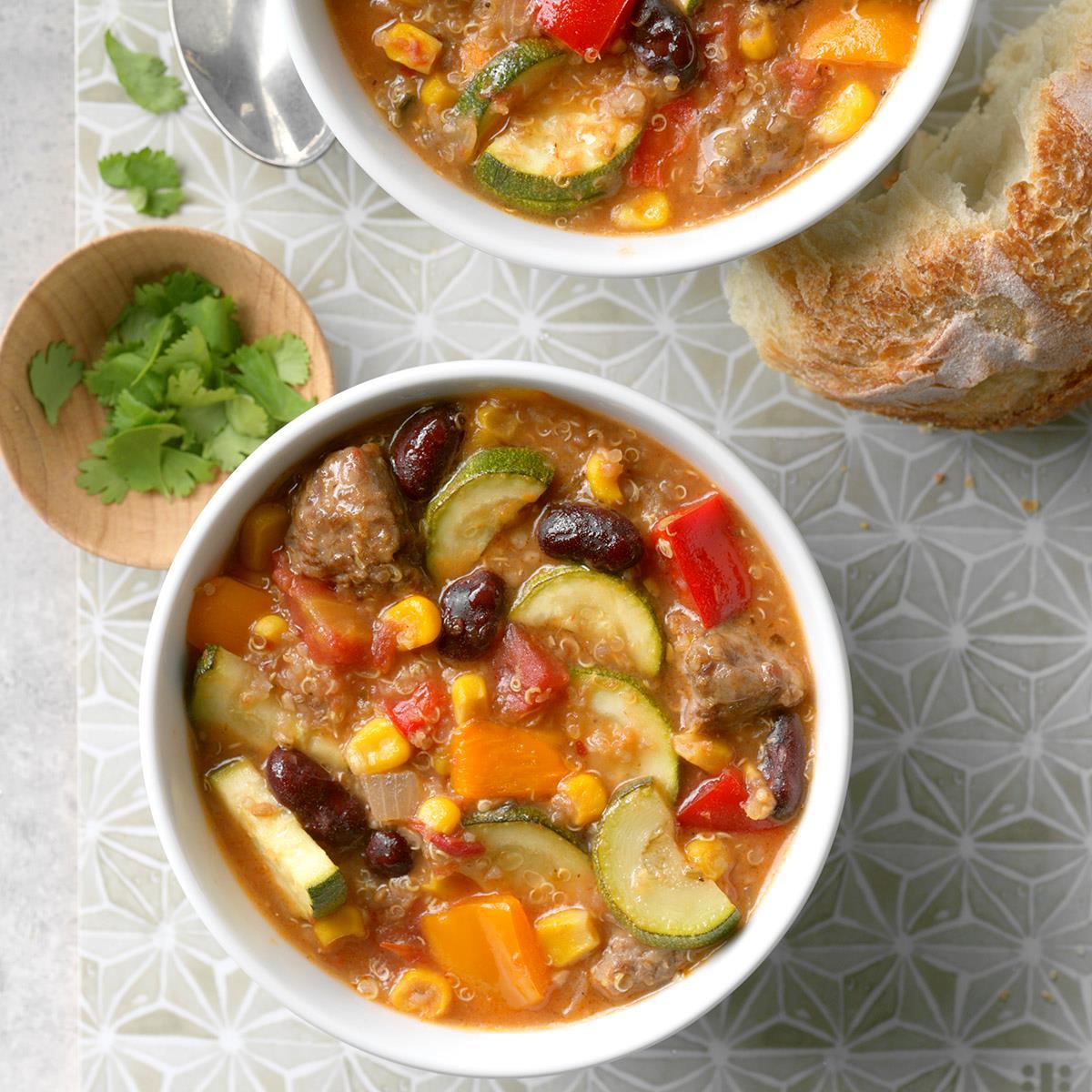 Receta de estofado de salchicha italiana y quinua