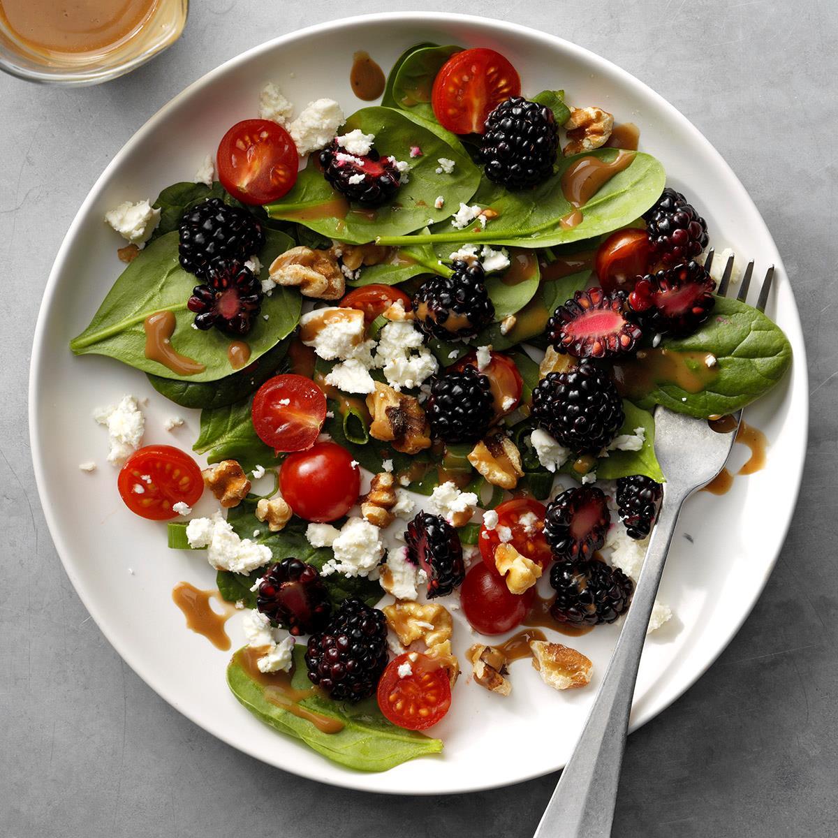 Receta De Ensalada De Espinaca Balsámica De Blackberry