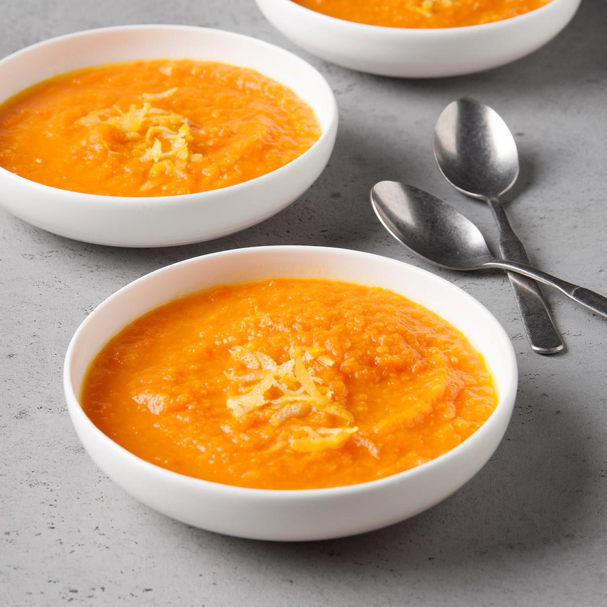 Receta de sopa de zanahoria y jengibre