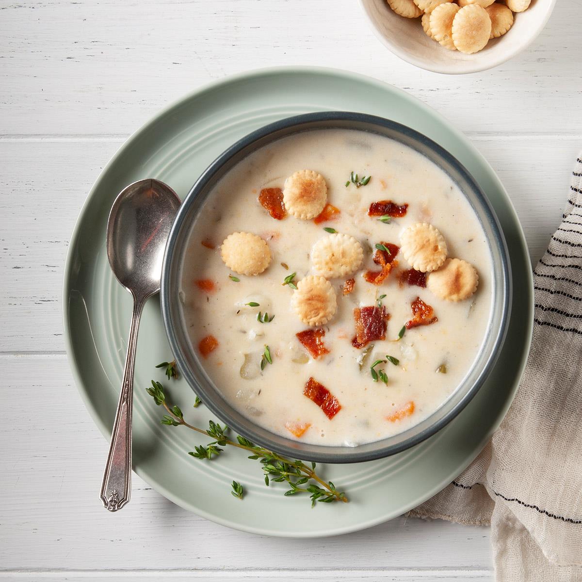 Receta instantánea de sopa de almejas