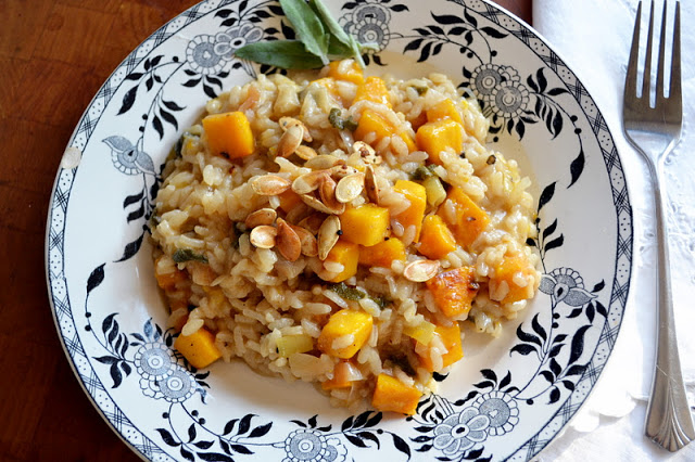 Risotto de calabaza con mantequilla dorada y salvia