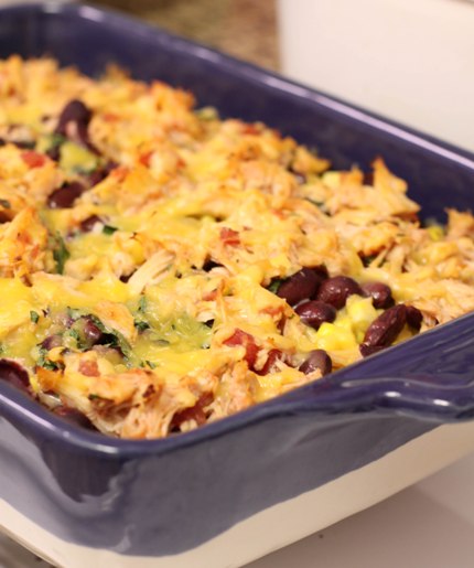 Arroz de pollo mexicano en capas