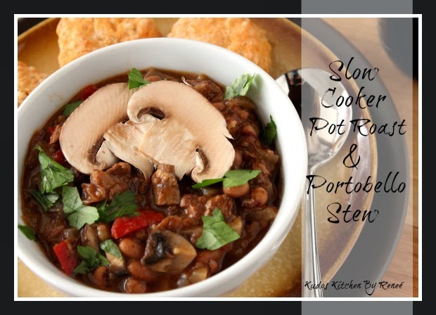 Olla de cocción lenta y estofado de Portabello ~ #SundaySupper udos Kudos Kitchen by