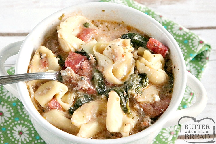 SOPA DE TORTELLINI DE SALCHICHA DE CROCKPOT