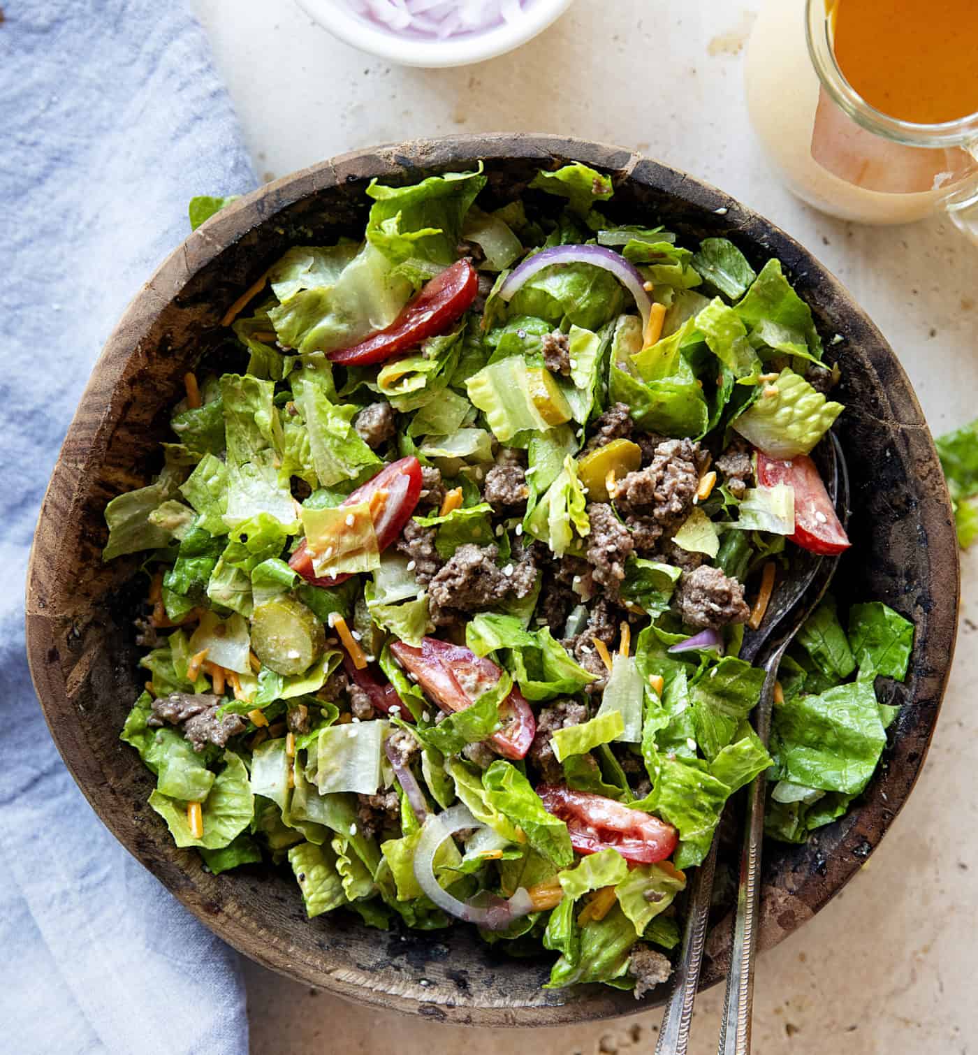 Ensalada De Hamburguesa Con Queso