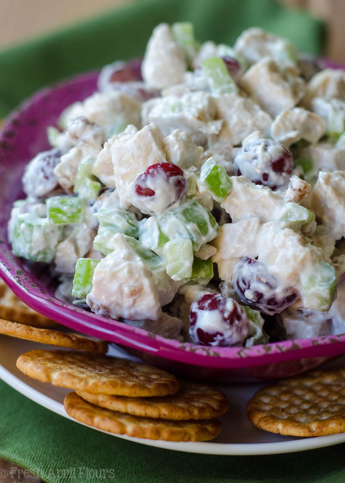 Skinny Chicken Salad: Traditionally calorie-laden chicken salad gets a healthy upgrade using Greek yogurt and spices. Celery, grapes, and walnuts add the perfect crunch and flavors to insure you won