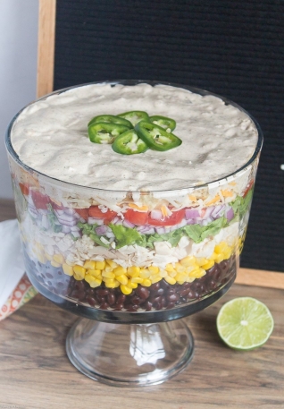 Ensalada De Taco De Pollo En Capas