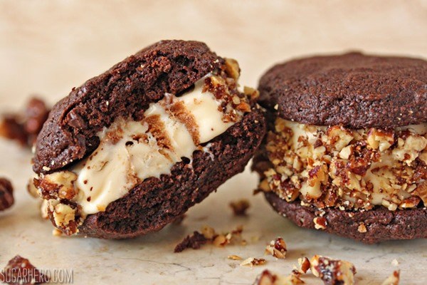 Sandwiches de helado de chocolate picante