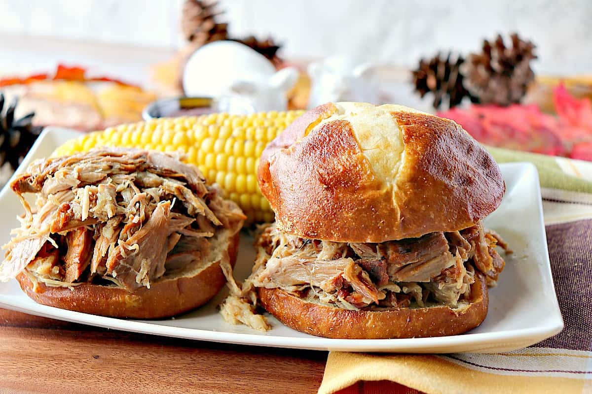 Family Reunion Slow Cooker Pulled Pork Sandwiches - kudoskitchenby.com