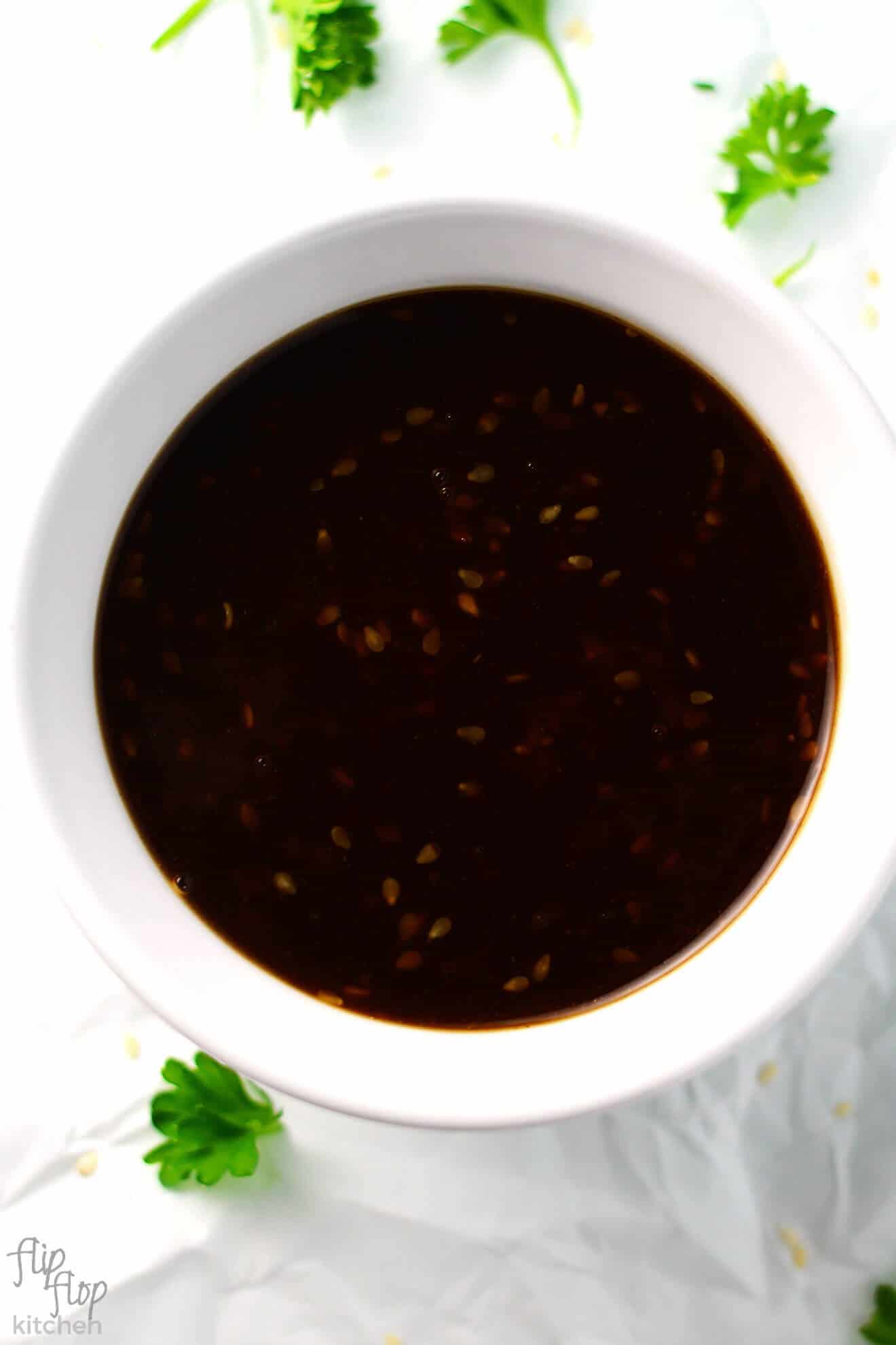 Ginger Honey Teriyaki Sauce- This teriyaki sauce is rich, thick, and packs a strong flavor punch. Use it on your meat, chicken, seafood, and/or veggies.