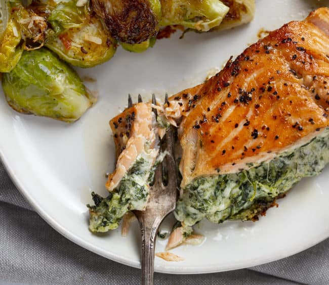 Salmón Relleno de Espinacas