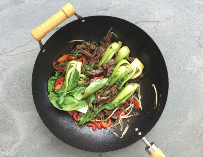 Salteado De Carne Sin Gluten Y Bebé Bok Choy Salteado