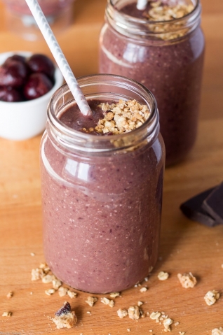 Batido De Chocolate Avena Y Cereza
