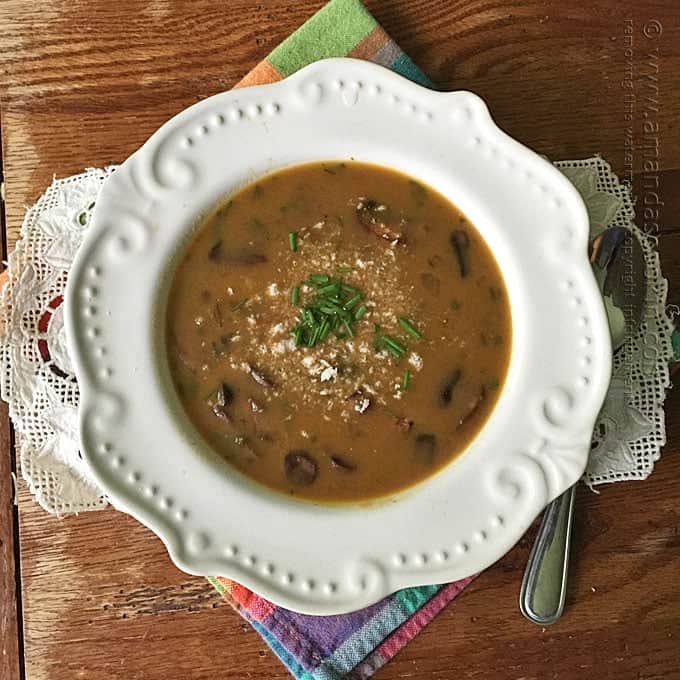 Sopa de champi&ntilde;ones y arroz salvaje, Amanda