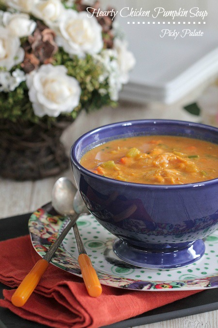 Soupe de potiron copieuse au poulet -