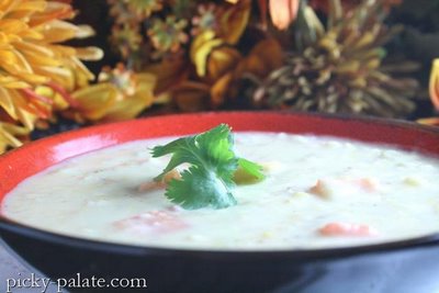 Soupe de potiron rôti, pomme de terre rouge et asiago