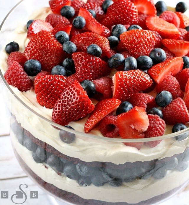 TRIFLE PATRIÓTICO DE TERCIOPELO ROJO