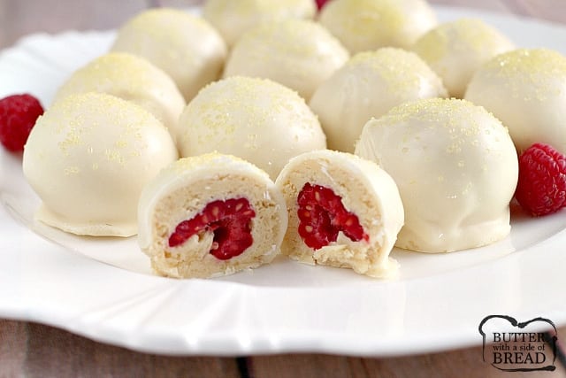 FÁCILES TRUFAS DE FRAMBUESA DE LIMÓN