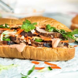 Teriyaki Pork Bahn Mi Sandwich