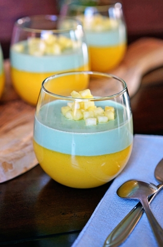 Mango Tropical Matcha Panna Cotta