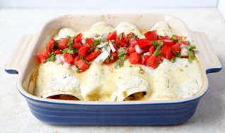 Dîner pour deux: enchiladas au poulet vert chil