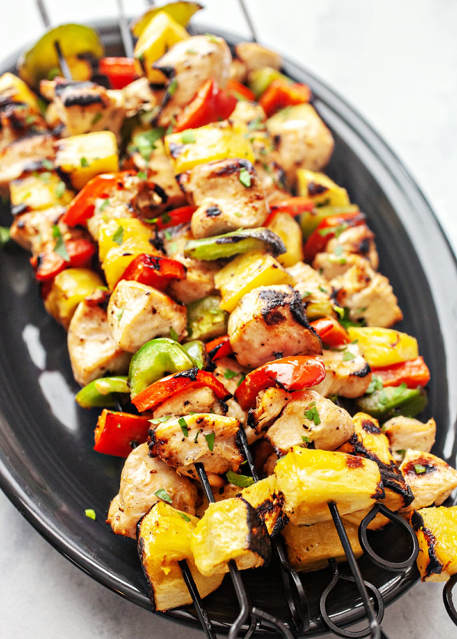 Brochettes de poulet et ananas