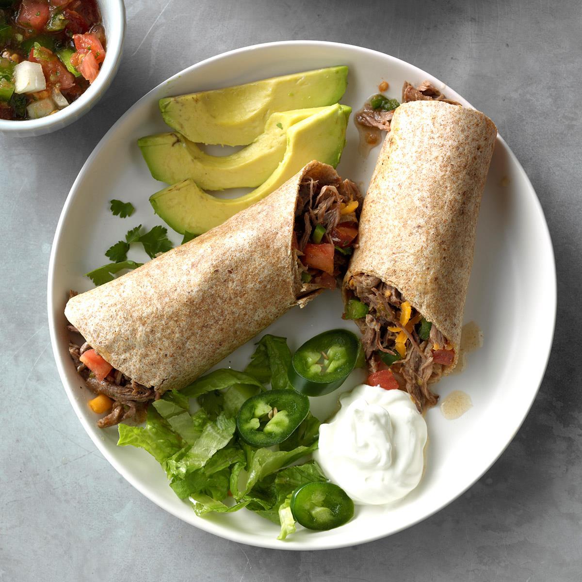 Olla a presión burritos de carne con receta de chiles verdes