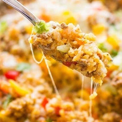 Sartén De Arroz Picante De Taco Una Olla
