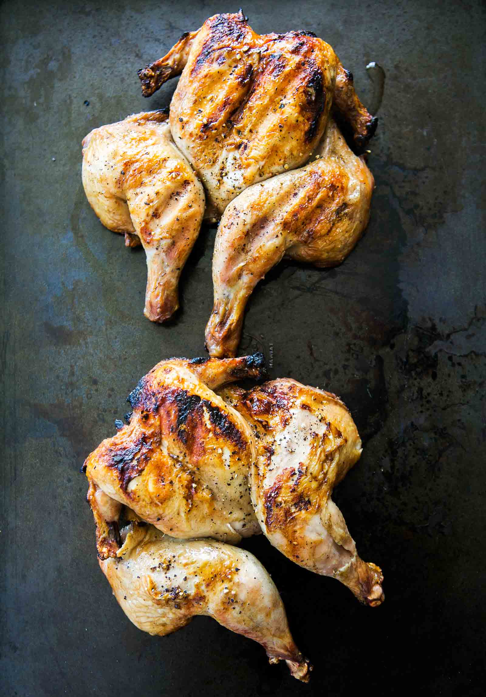 Poules de Cornouailles grillées