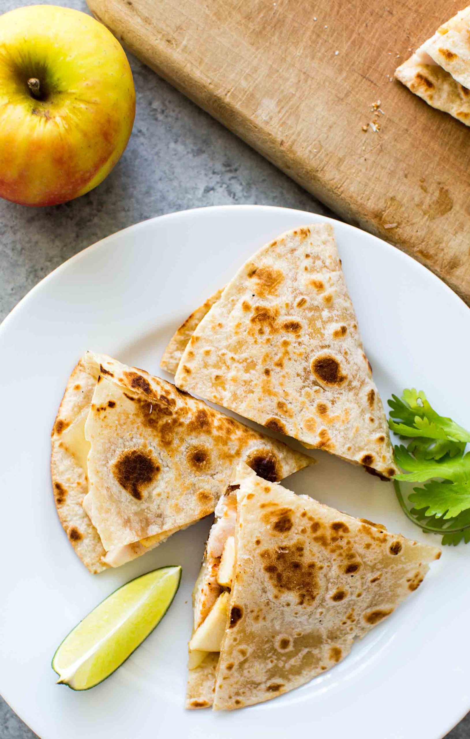 Quesadilla au poulet et aux pommes