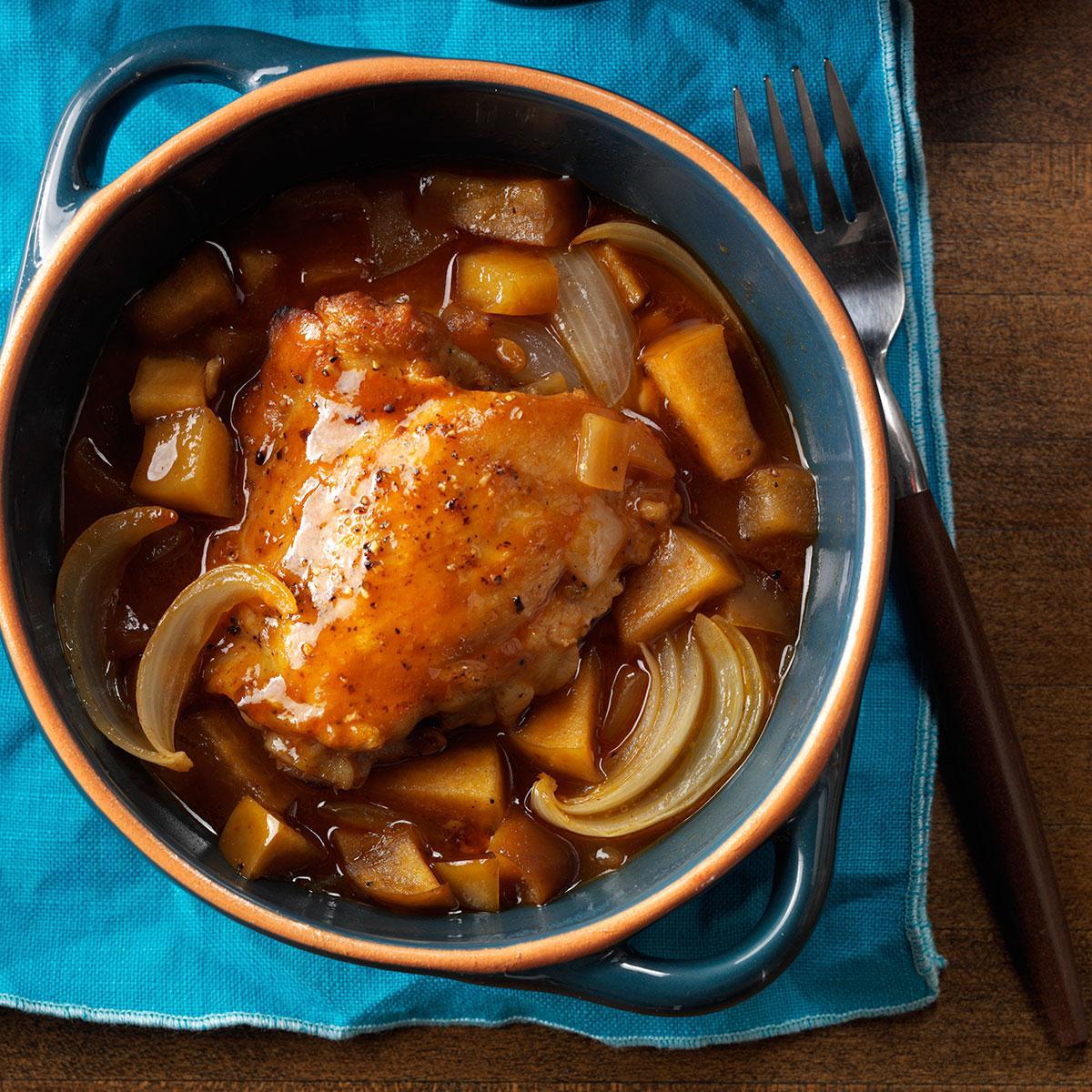 Olla a presión otoño manzana pollo receta