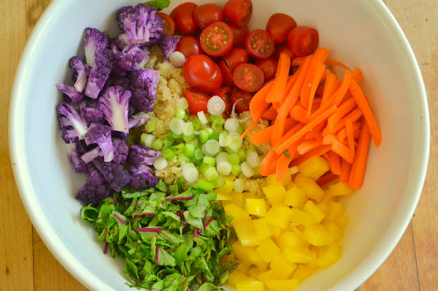 Ensalada de quinua con rueda de colores