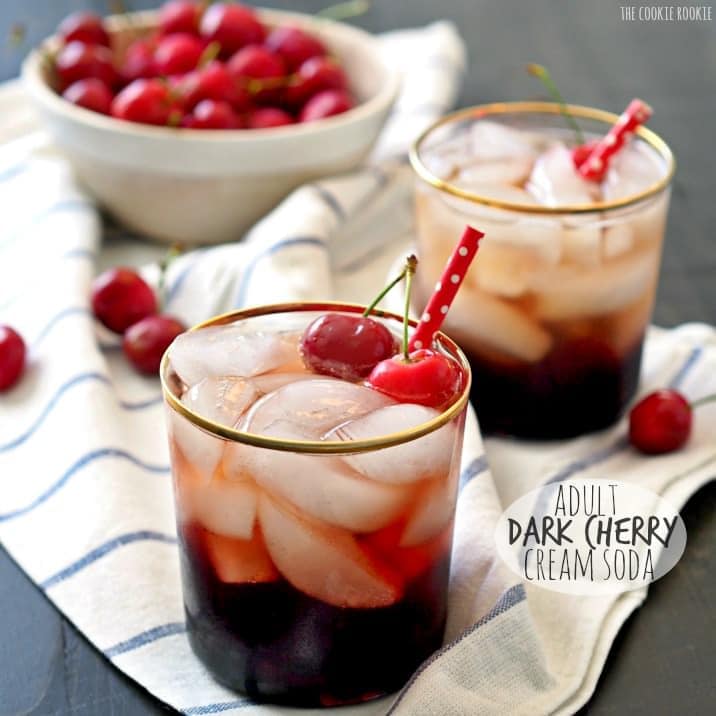 Soda de crema de cereza oscura para adultos