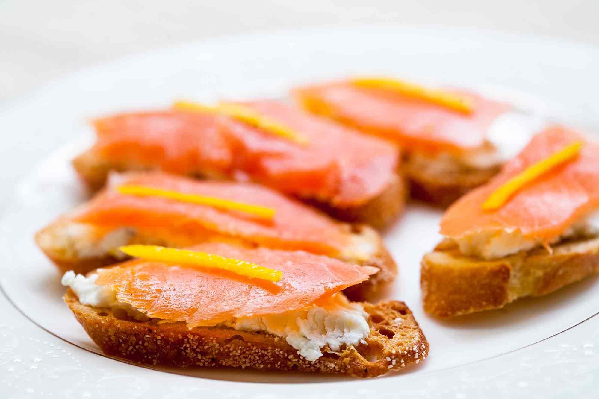 Smoked Salmon and Goat Cheese Toasts