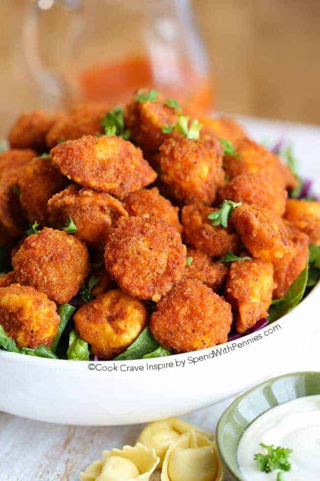 Tortellini croustillants au buffle frit